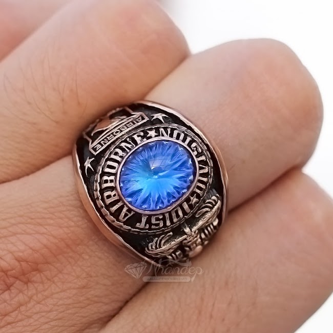 NHẪN MỸ AIRBORNE ĐÁ XANH DƯƠNG TIA